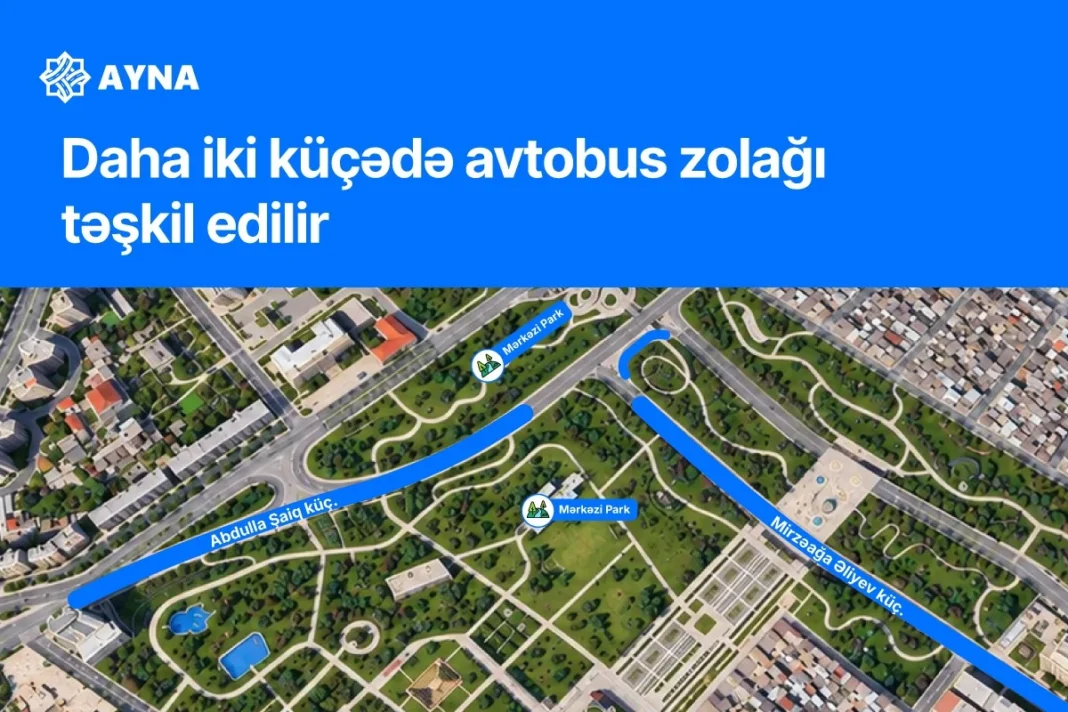 Новые автобусные полосы в Баку Дорожная разметка для новой автобусной полосы в Баку